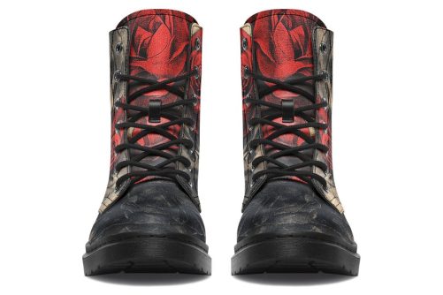 Crimson Thorns Boots   Vegan Leather Doc Style Boots with Durable Stitched on Soles 1