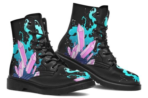 Crystal Sky Boots   Vegan Leather Doc Style Boots with Durable Stitched on Soles 1