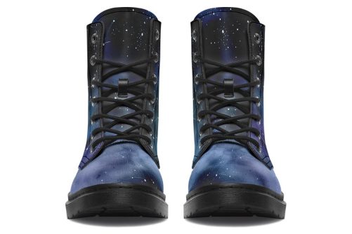 Deep Blue Boots   Vegan Leather Doc Style Boots with Durable Stitched on Soles 2