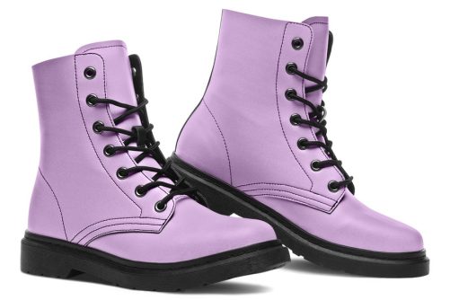 Digital Lavender Boots   Vegan Leather Doc Style Boots with Durable Stitched on Soles 1