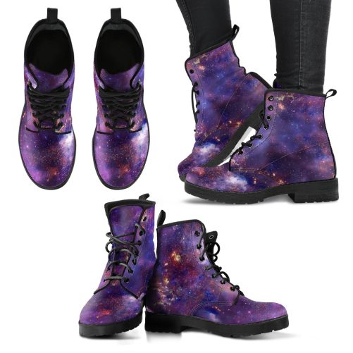 ECO Leather Galaxy Boots Women's Vegan Leather Combat Boots 1