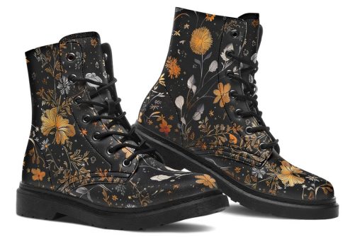 Emberblossom Boots   Vegan Leather Doc Style Boots with Durable Stitched on Soles 1