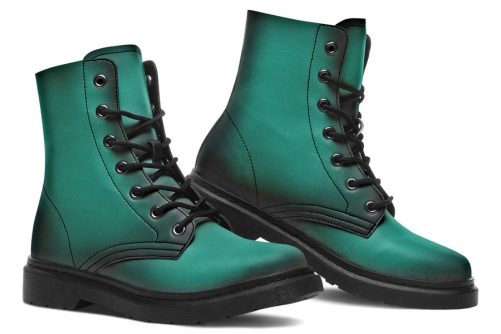 Enchanted Emerald Boots   Vegan Leather Doc Style Boots with Durable Stitched on Soles 1