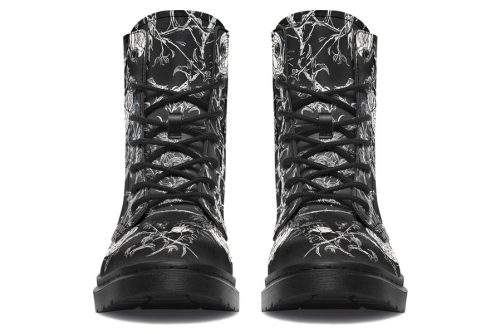 Fragile Rose Boots   Vegan Leather Doc Style Boots with Durable Stitched on Soles 1