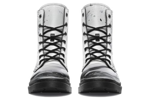 Frosted Marble Boots   Vegan Leather Doc Style Boots with Durable Stitched on Soles 1