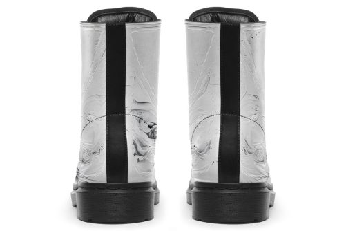 Frosted Marble Boots   Vegan Leather Doc Style Boots with Durable Stitched on Soles 2
