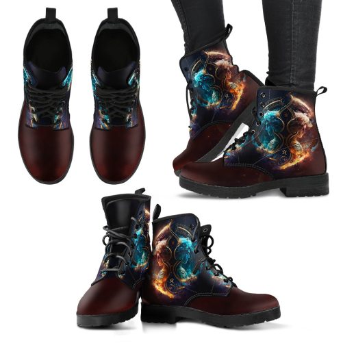 Gemini Twins Zodiac Women's Vegan Leather Boots 1