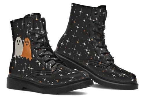 Ghost Besties Boots   Vegan Leather Doc Style Boots with Durable Stitched on Soles 1
