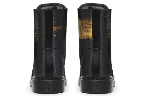 Gilded Obsidian Boots   Vegan Leather Doc Style Boots with Durable Stitched on Soles 2