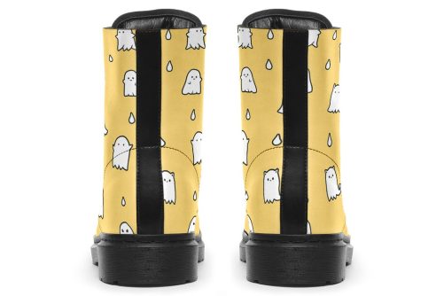 Gold Ghost Party Boots   Vegan Leather Doc Style Boots with Durable Stitched on Soles 2