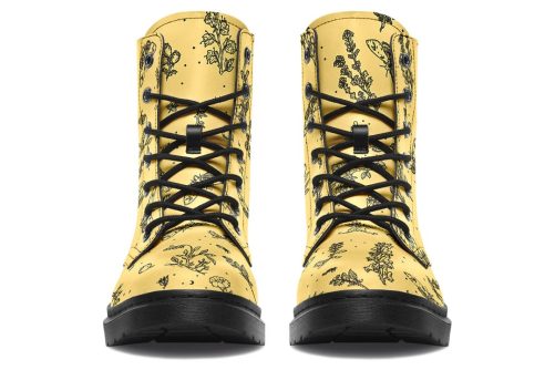 Gold Nightshade Boots   Vegan Leather Doc Style Boots with Durable Stitched on Soles 1