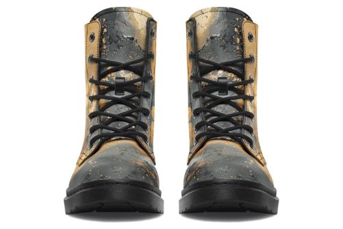 Golden Ochre Boots   Vegan Leather Doc Style Boots with Durable Stitched on Soles 1