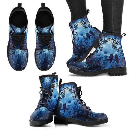 Gothic Forest and Thorned Roses Women's Vegan Leather Boots 1