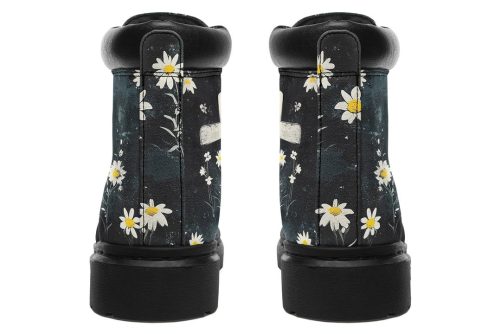 Graveyard Bloom Classic Boots   High Quality Micro Suede Weatherproof Vegan Shoes with Stitched on Soles 1