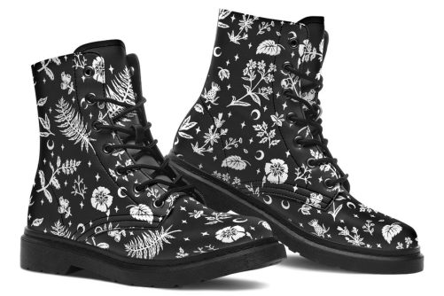 Green Witch Boots   Vegan Leather Doc Style Boots with Durable Stitched on Soles 1