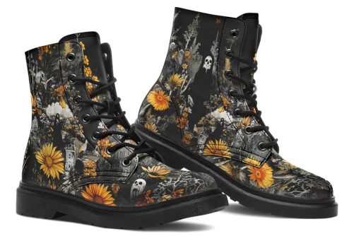 Grim’s Harvest Boots   Vegan Leather Doc Style Boots with Durable Stitched on Soles 1