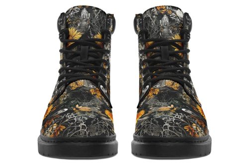 Grim’s Harvest Classic Boots   High Quality Micro Suede Weatherproof Vegan Shoes with Stitched on Soles