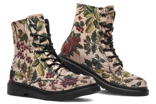 Holly And Berry Boots   Vegan Leather Doc Style Boots with Durable Stitched on Soles 1
