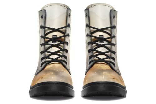 Ivory Dune Boots   Vegan Leather Doc Style Boots with Durable Stitched on Soles 1