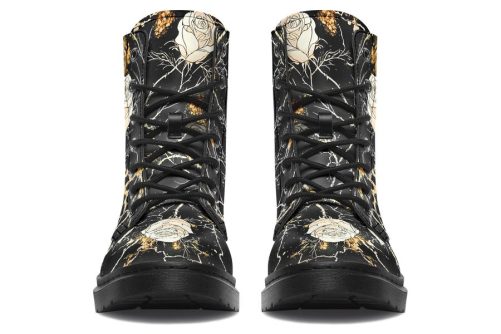 Kintsugi Rose Boots   Vegan Leather Doc Style Boots with Durable Stitched on Soles 2