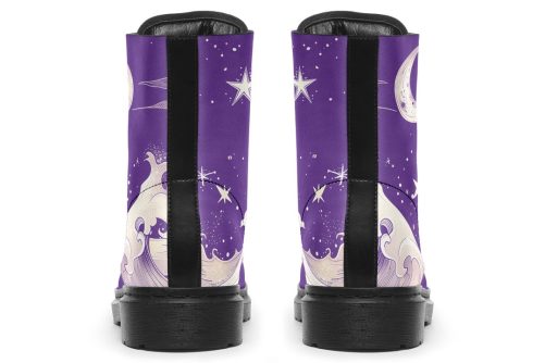 Lavender Lunar Tide Boots   Vegan Leather Doc Style Boots with Durable Stitched on Soles 2
