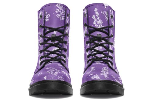 Lavender Nightshade Boots   Vegan Leather Doc Style Boots with Durable Stitched on Soles 1