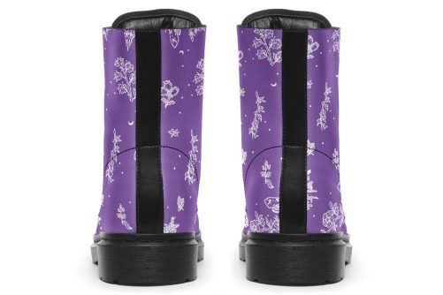 Lavender Nightshade Boots   Vegan Leather Doc Style Boots with Durable Stitched on Soles 2