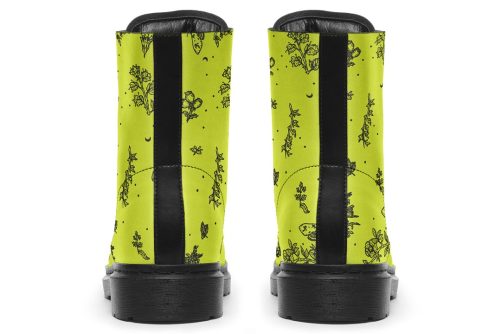 Lime Nightshade Boots Vegan Leather Doc Style Boots with Durable Stitched on Soles 1