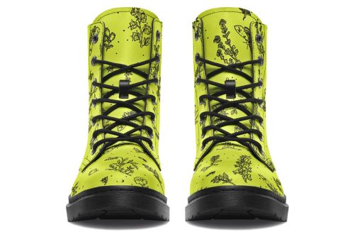 Lime Nightshade Boots   Vegan Leather Doc Style Boots with Durable Stitched on Soles 2