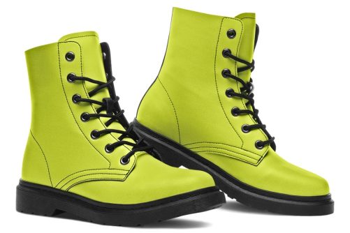 Lime Punch Boots   Vegan Leather Doc Style Boots with Durable Stitched on Soles 1