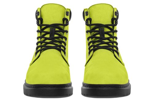 Lime Punch Classic Boots   High Quality Micro Suede Weatherproof Vegan Shoes with Stitched on Soles