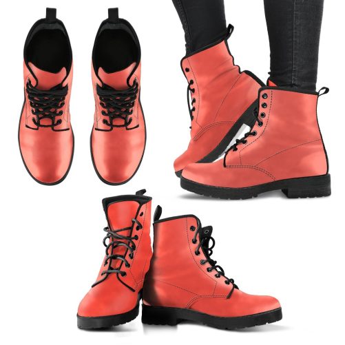 Living Coral Women's Vegan Leather Combat Boots 1
