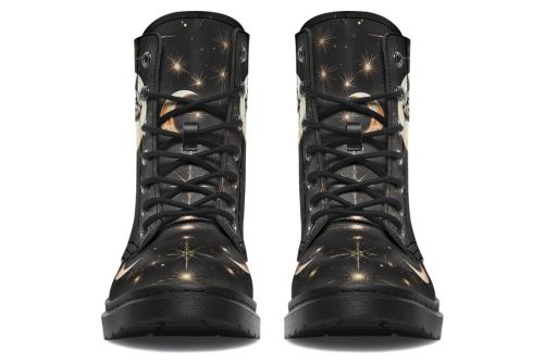 Lunar Sphynx Cat Boots   Vegan Leather Doc Style Boots with Durable Stitched on Soles 1