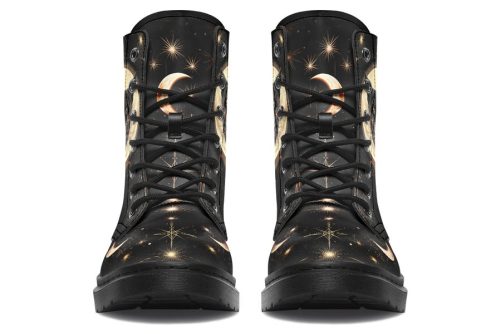 Midnight Cat Boots   Vegan Leather Doc Style Boots with Durable Stitched on Soles 2