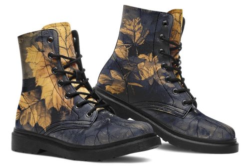 Midnight Maple Boots   Vegan Leather Doc Style Boots with Durable Stitched on Soles 1
