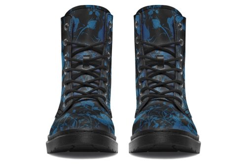 Midnight Rose Romance Boots   Vegan Leather Doc Style Boots with Durable Stitched on Soles 2