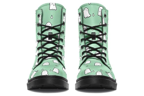 Mint Ghost Party Boots   Vegan Leather Doc Style Boots with Durable Stitched on Soles 1