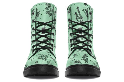 Mint Nightshade Boots   Vegan Leather Doc Style Boots with Durable Stitched on Soles 1