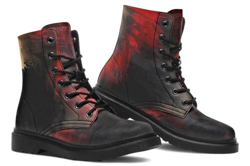 Molten Obsidian Boots   Vegan Leather Doc Style Boots with Durable Stitched on Soles 1