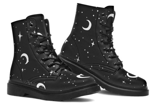 MoonDust Boots   Vegan Leather Doc Style Boots with Durable Stitched on Soles 1
