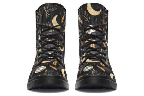 Moonlit Botanica Boots   Vegan Leather Doc Style Boots with Durable Stitched on Soles 2