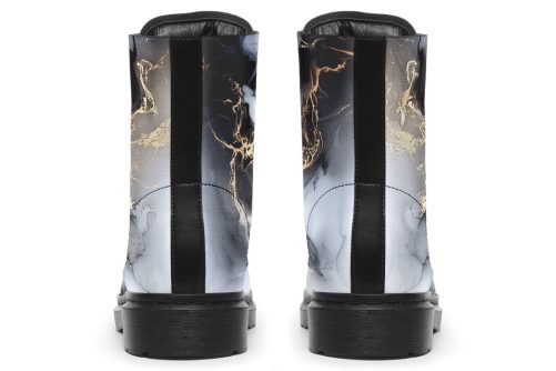 Obsidian Vein Boots   Vegan Leather Doc Style Boots with Durable Stitched on Soles 1