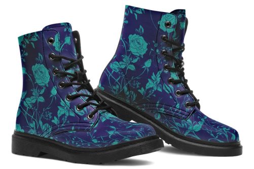 Ocean Rose Romance Boots   Vegan Leather Doc Style Boots with Durable Stitched on Soles 1