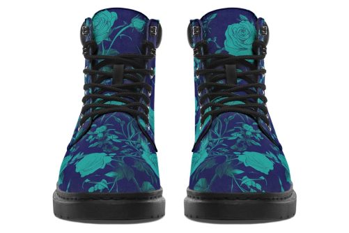Ocean Rose Romance Classic Boots   High Quality Micro Suede Weatherproof Vegan Shoes with Stitched on Soles