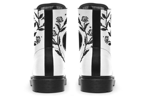 Pale Black Widow Boots   Vegan Leather Doc Style Boots with Durable Stitched on Soles 2