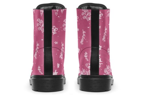 Pink Nightshade Boots   Vegan Leather Doc Style Boots with Durable Stitched on Soles 2