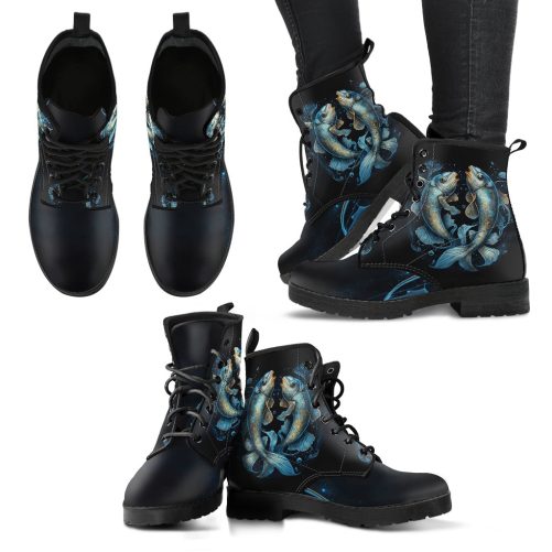 Pisces Zodiac Women's Vegan Leather Boots 1