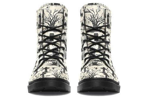 Restless Spooks Boots   Vegan Leather Doc Style Boots with Durable Stitched on Soles 2