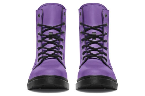 Retro Violet Boots   Vegan Leather Doc Style Boots with Durable Stitched on Soles 2