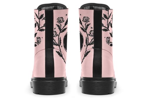 Rose Black Widow Boots   Vegan Leather Doc Style Boots with Durable Stitched on Soles 1